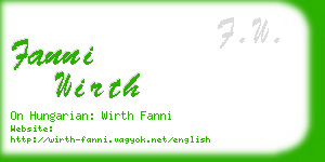 fanni wirth business card